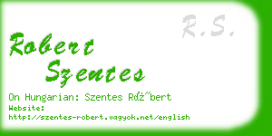 robert szentes business card